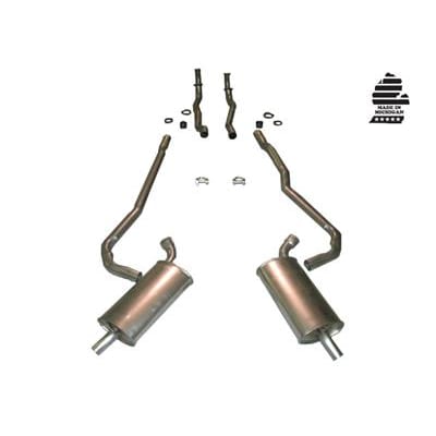 C3 New Exhaust System - 327/350 Auto HP 2-2.5in with Separate Secondary Pipes & Mufflers 1968-1972