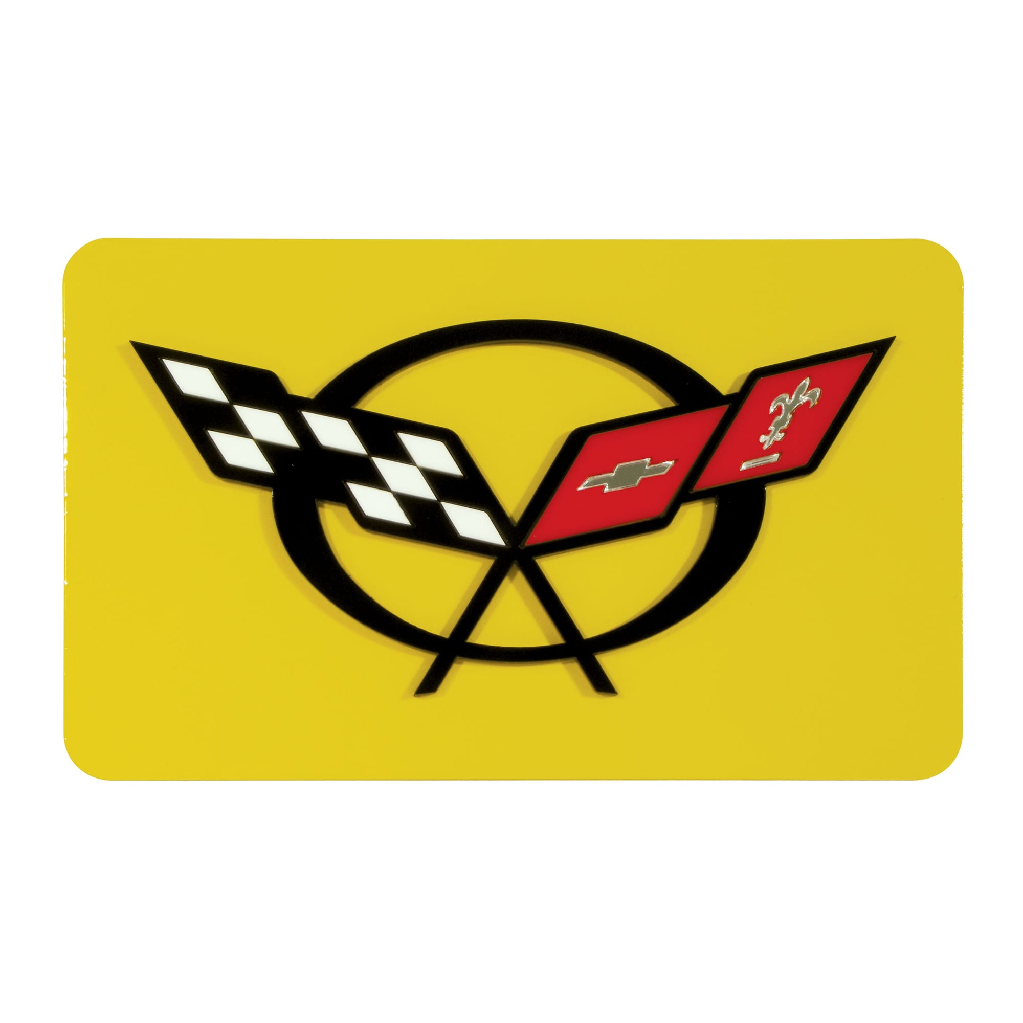 C5 New Exhaust Plate - Mill Yellow with C5 Logo 2000-2004