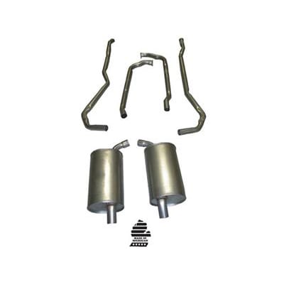 C3 New Exhaust System - 350 Automatic 2 Inch with Separate Secondary Pipes & Mufflers 1973