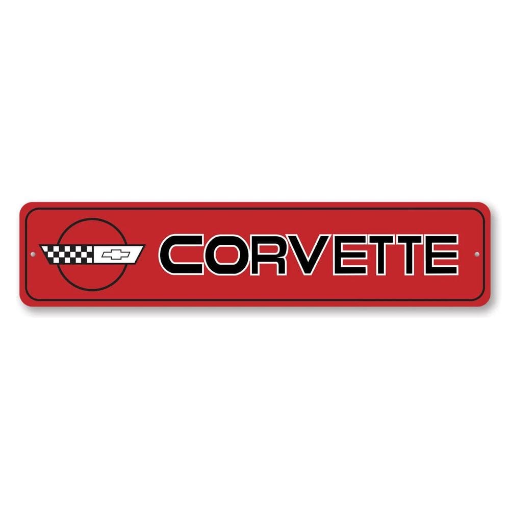 C4 New Crossed Flags Sign - 4x18in 1984-1996