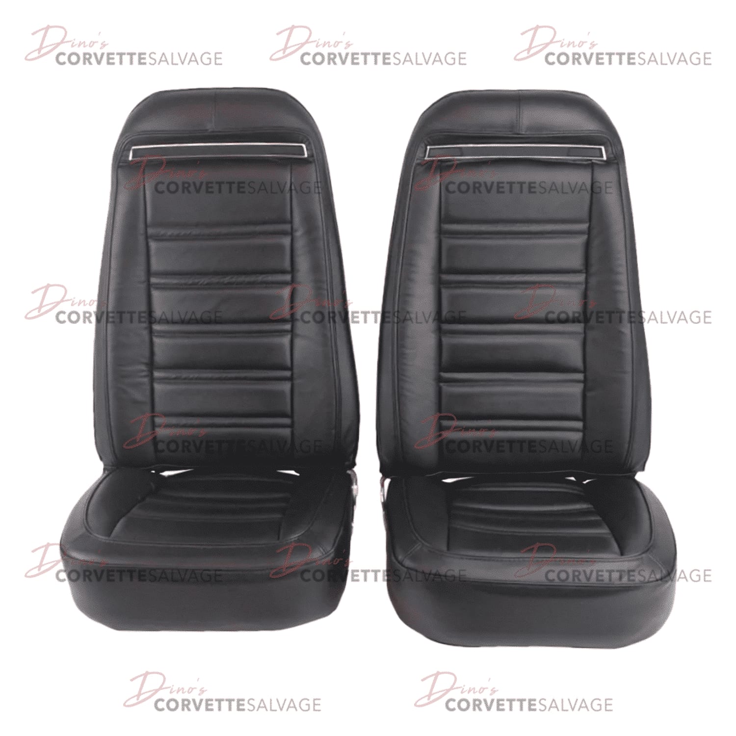 C3 New 100% Leather Mounted Seat Cover Set with Shoulder Harness 1972-1974