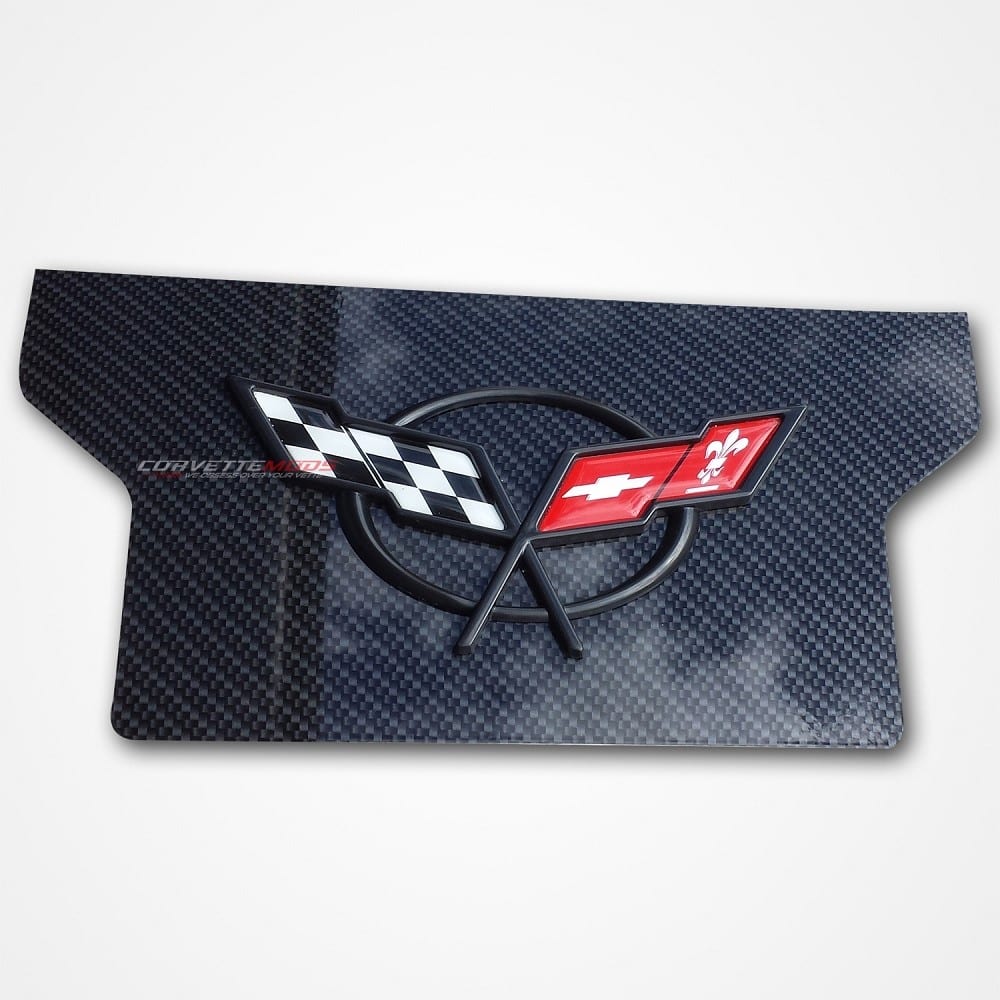 C5 New Hydro Carbon Fiber Exhaust Enhancement Plate with Emblem 1997-2004