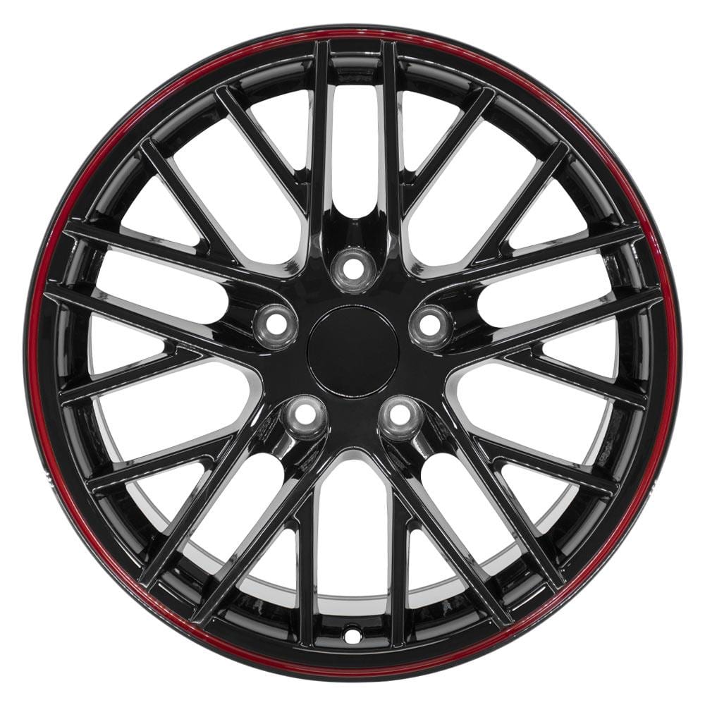 C4 New Gloss Black Redline 17x9.5 Wheel and Tire Set of 4 (CV08) with 275/40r17 Toyo Extensa HP II 1988-1996