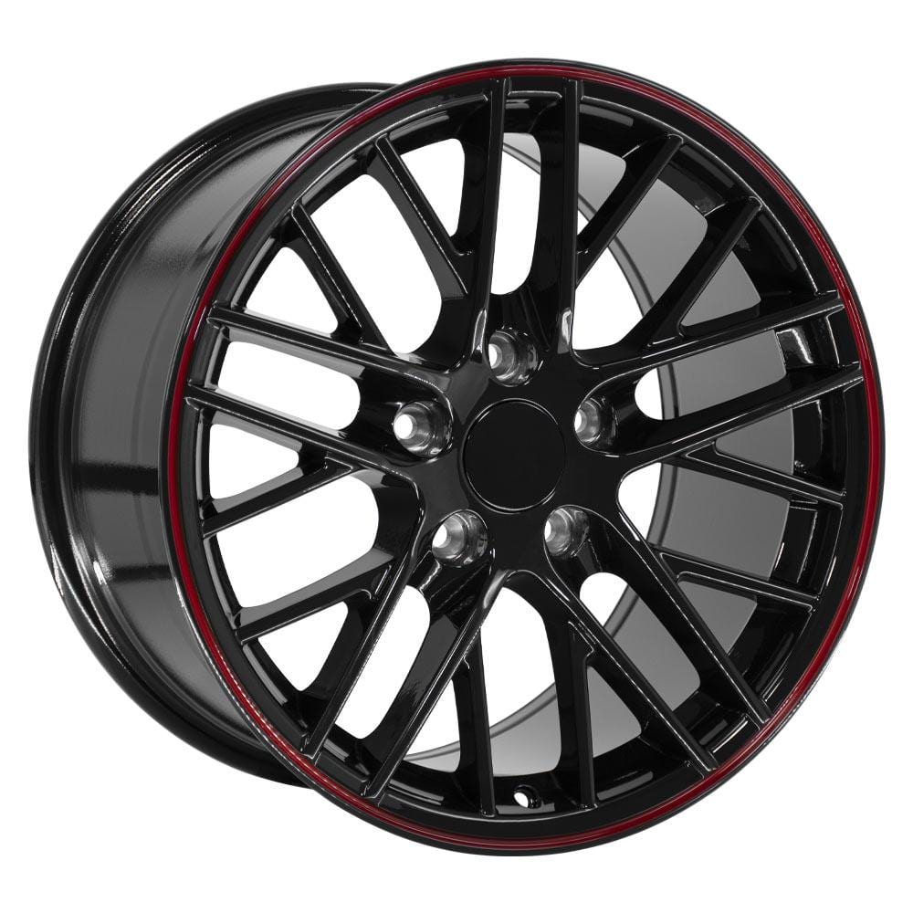 C4 New Gloss Black Redline 17x9.5 Wheel and Tire Set of 4 (CV08) with 275/40r17 Toyo Extensa HP II 1988-1996