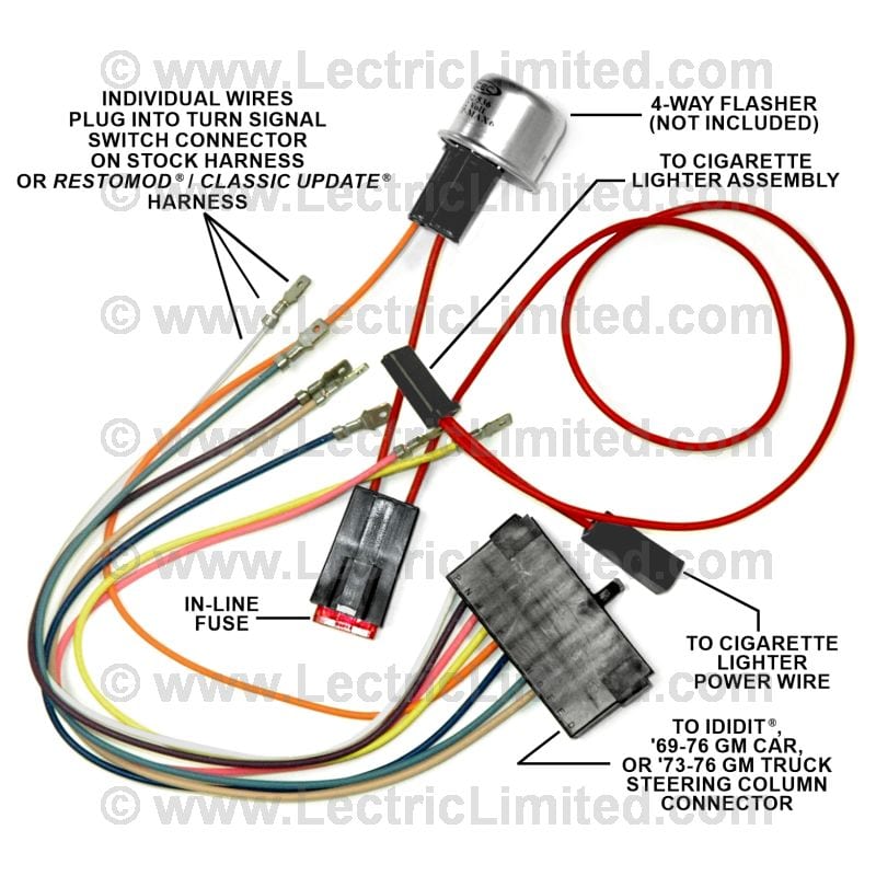 C1 New Steering Column Turn Signal Switch Adapter Harness 1953-1962