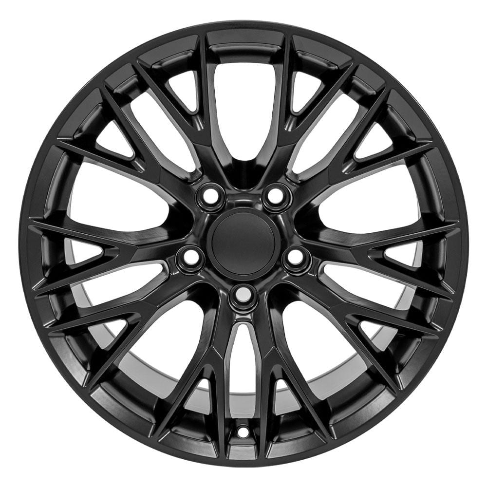 C4 New Satin Black 17x9.5 Wheel and Tire Set of 4 (CV22) with 275/40r17 Toyo Extensa HP II 1988-1996