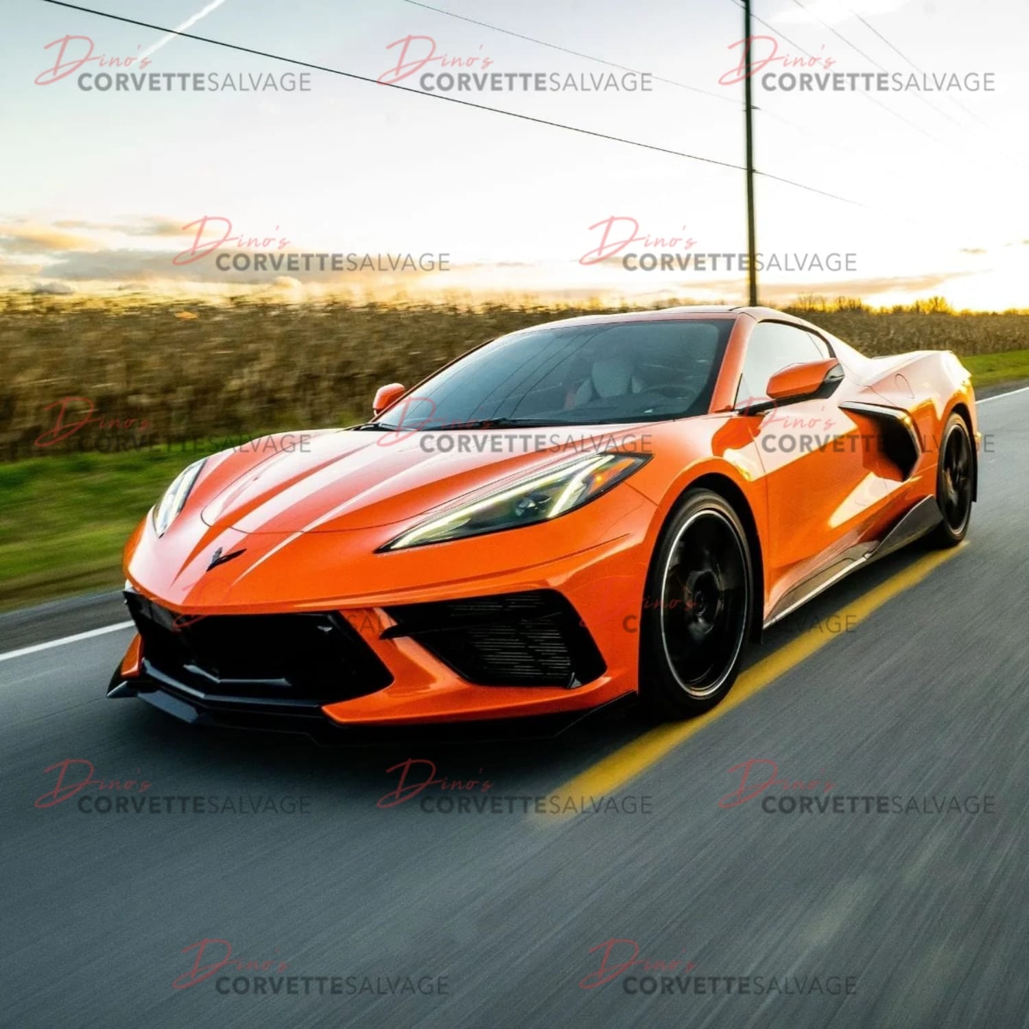 C8 Corvette New Carbon Flash Metallic 5VM Rocker Panel Set 2020-2025 Installed