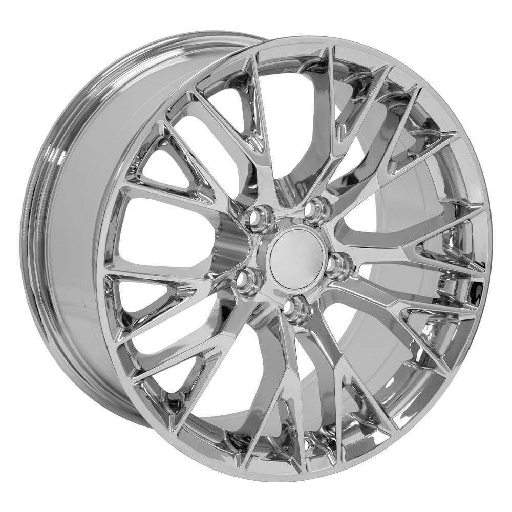 C4 New Chrome 18x8.5 Wheel and Tire Set of 4 (CV22) with 245/40r18 Ironman iMove GEN 3 1988-1996
