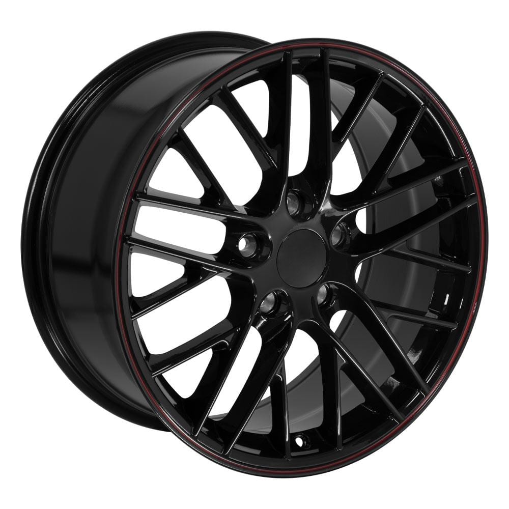 C4 New Gloss Black Redline 18x8.5 Wheel and Tire Set of 4 (CV08) with 245/40r18 Ironman iMove GEN 2 1988-1996