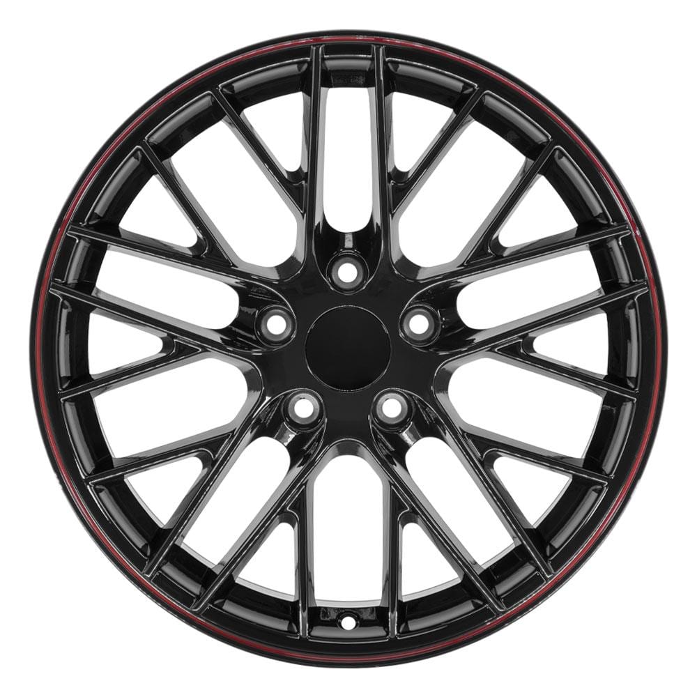 C4 New Gloss Black Redline 18x8.5 Wheel and Tire Set of 4 (CV08) with 245/40r18 Ironman iMove GEN 2 1988-1996