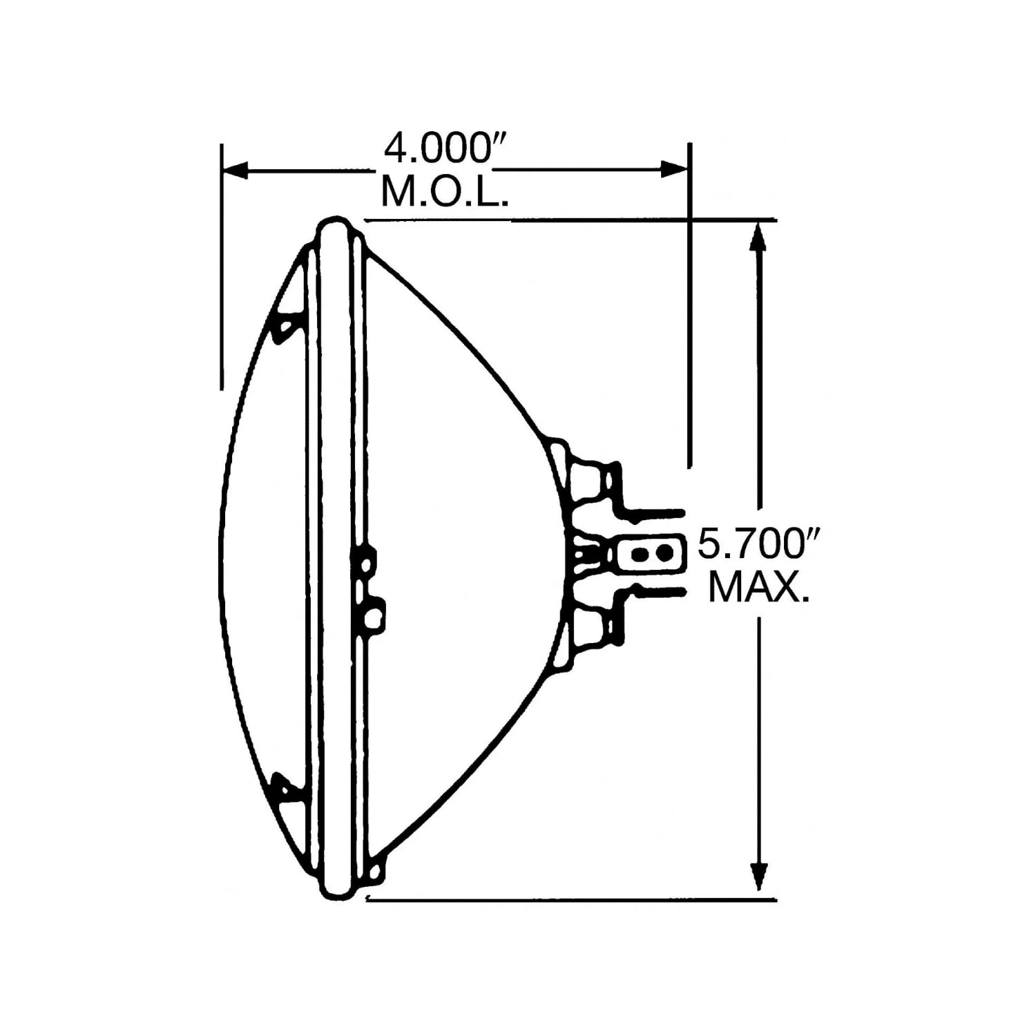 C1-C3 New Capsule Headlight Bulb Assembly 1958-1982 image 2