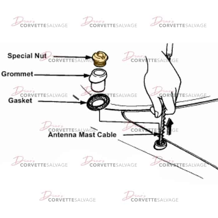 C4 Used Antenna Mast Nut 1993-1996