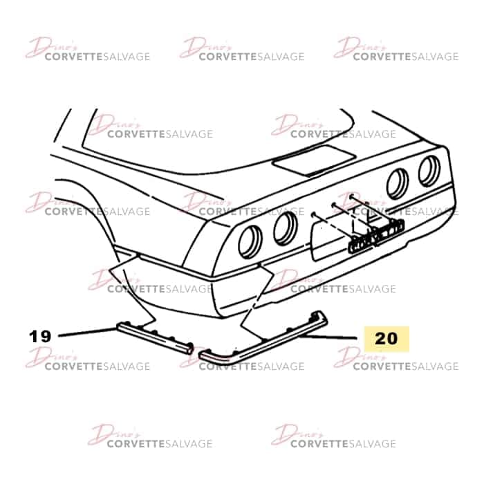 C4 Used Rear Bumper Cover Center Molding 1984-1990