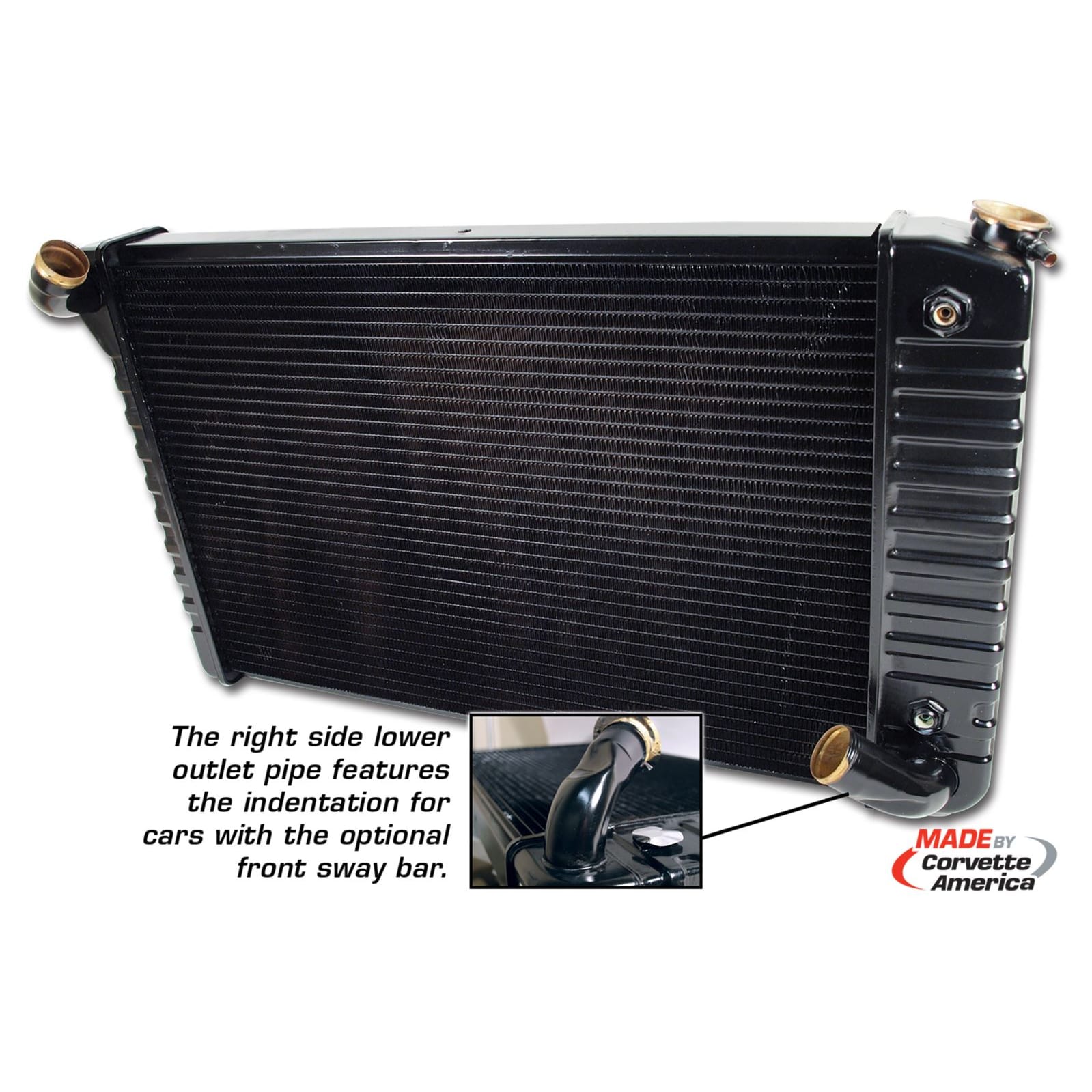 C3 New Radiator, Small Block - 26 inch Core 1969-1972