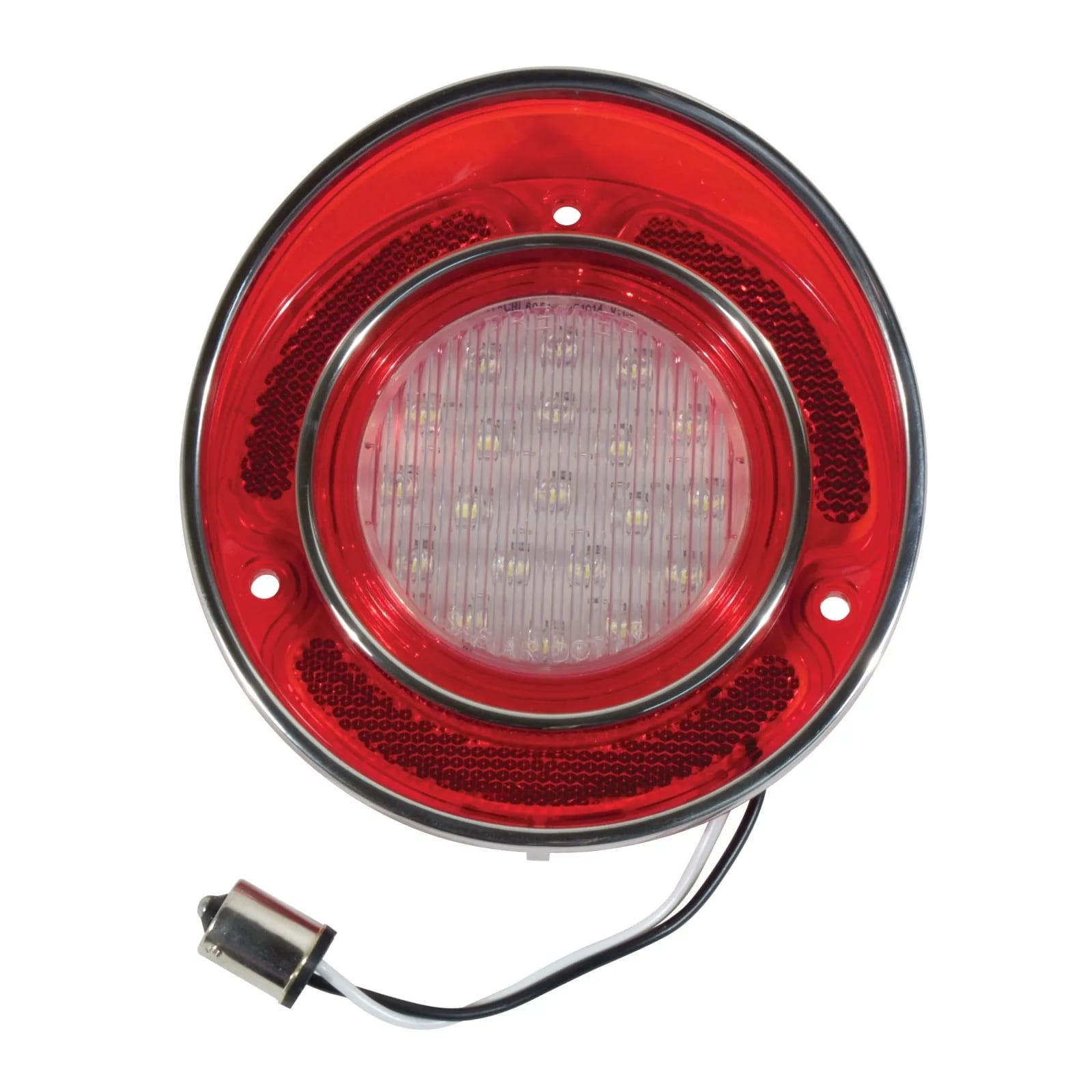 C3 New LED Back-Up Light with SS Rim - Clear 1968-1973
