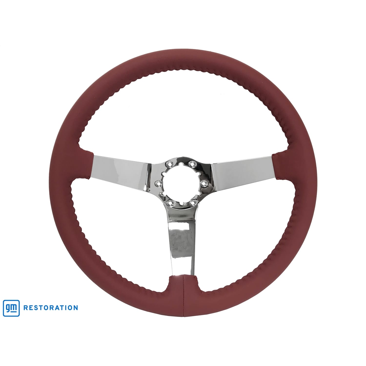 C3 New Red Leather Steering Wheel Chrome Spokes 1977-1982 (ST3040RED)