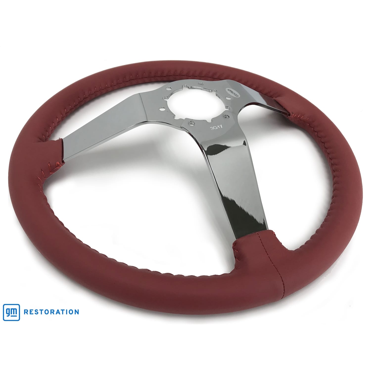 C3 New Red Leather Steering Wheel Chrome Spokes 1977-1982 (ST3040RED)