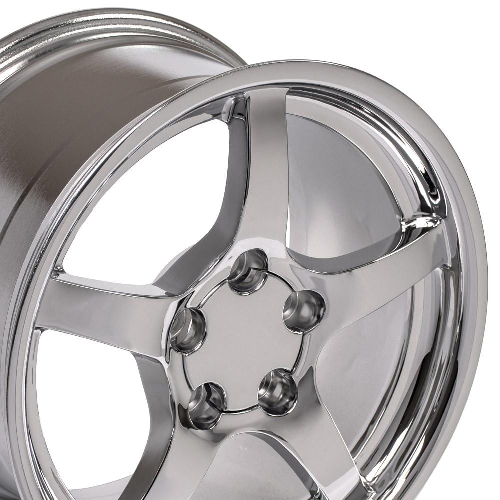 C4 New Chrome 17x9.5 Wheel and Tire Set of 4 (CV05) with 275/40r17 Toyo Extensa HP II 1988-1996