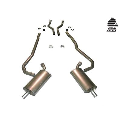 C3 New Exhaust System - 427 Auto 2.5 To 2 Inch with Separate Secondary Pipe & Mufflers 1969