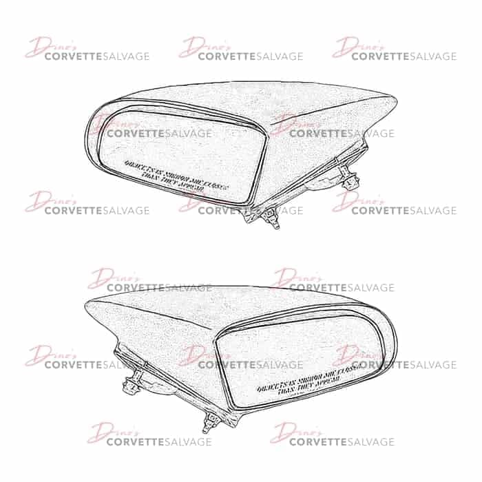 C4 Used Door Mirror Assembly 1984-1996