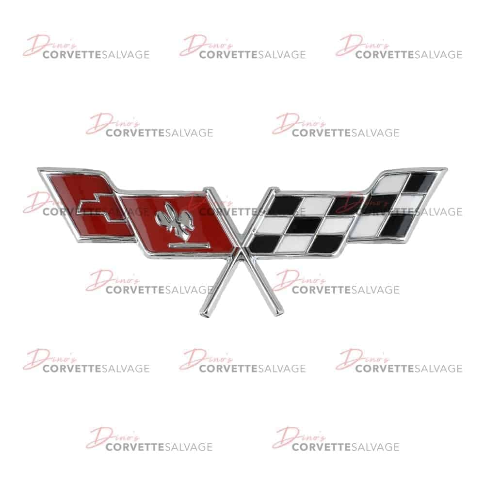 C3 New Crossed Flags Fuel Tank Lid Emblem 1977