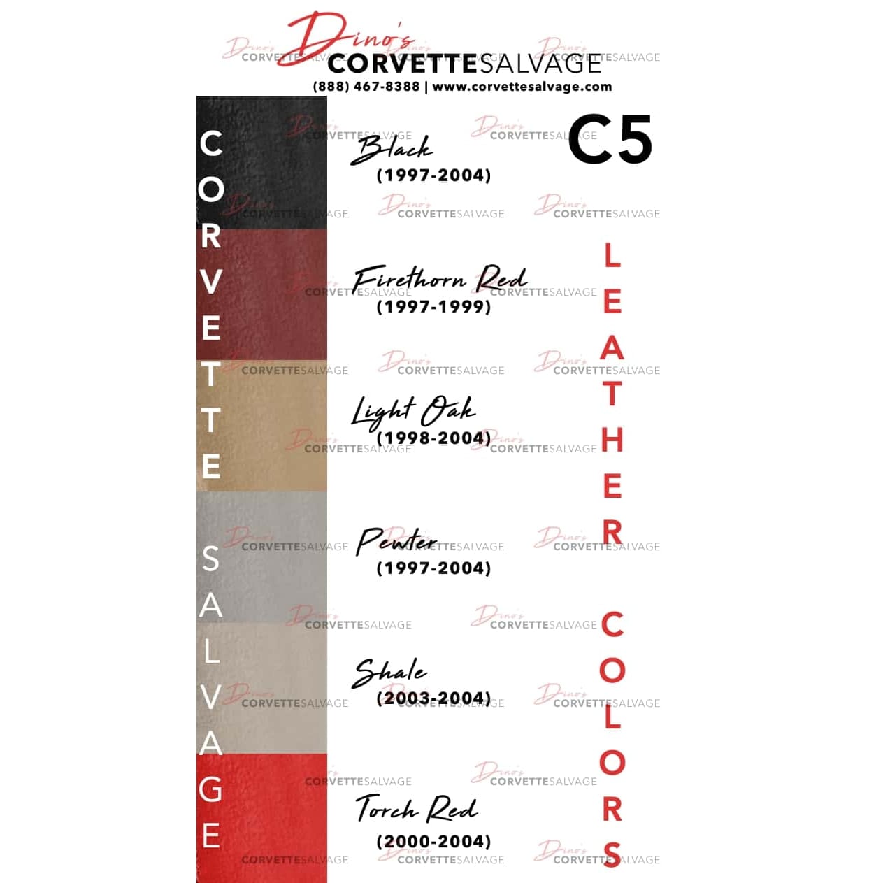 C5 Corvette Leather Color Chart