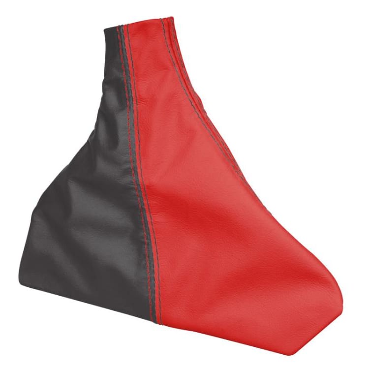 C6 New Leather Emergency Brake Boot & Shift Boot - Ebony/Torch Red 2005-2013