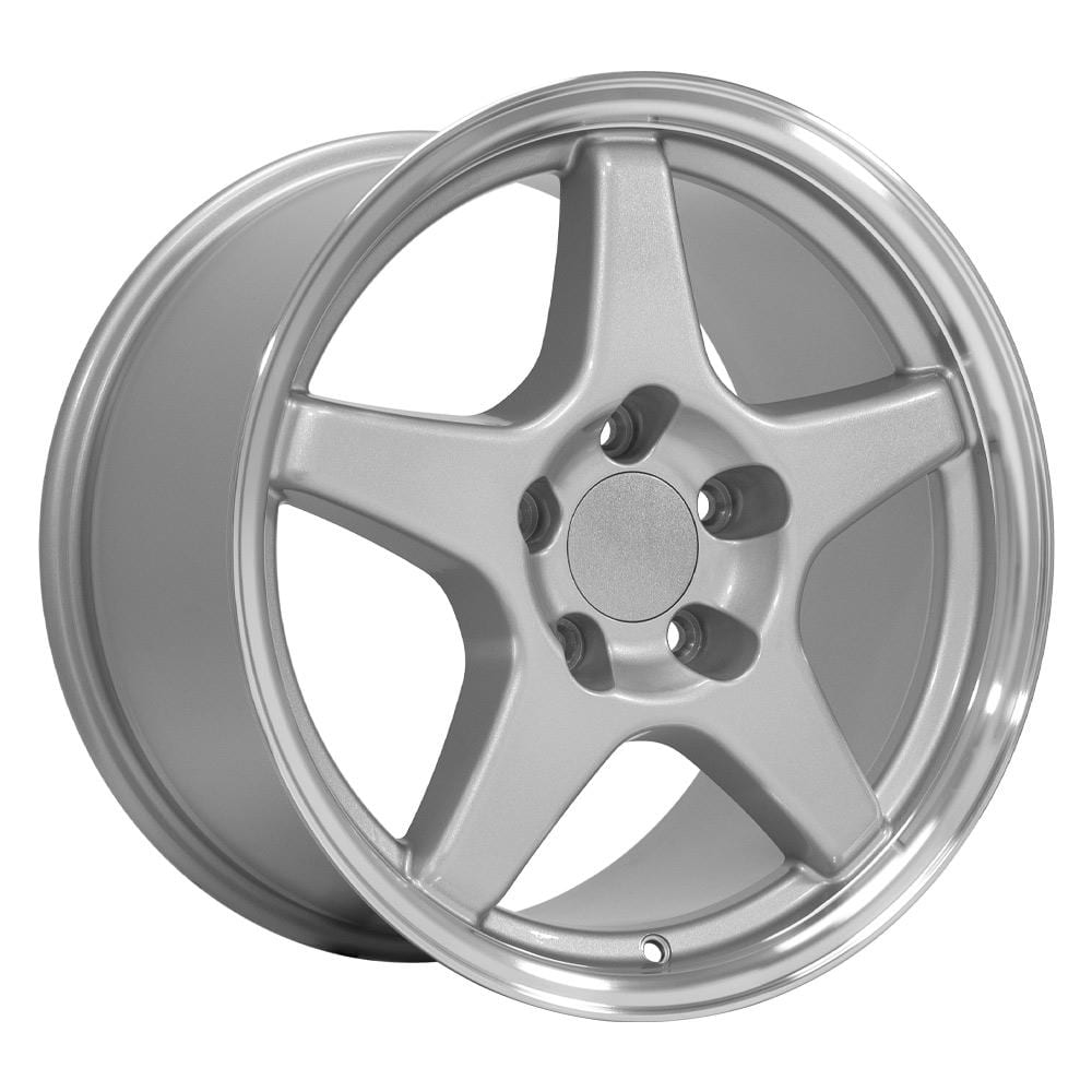 C4 New Gloss Silver Machined Lip 17x9.5 Wheel Set of 4 (CV01) 1988-1996