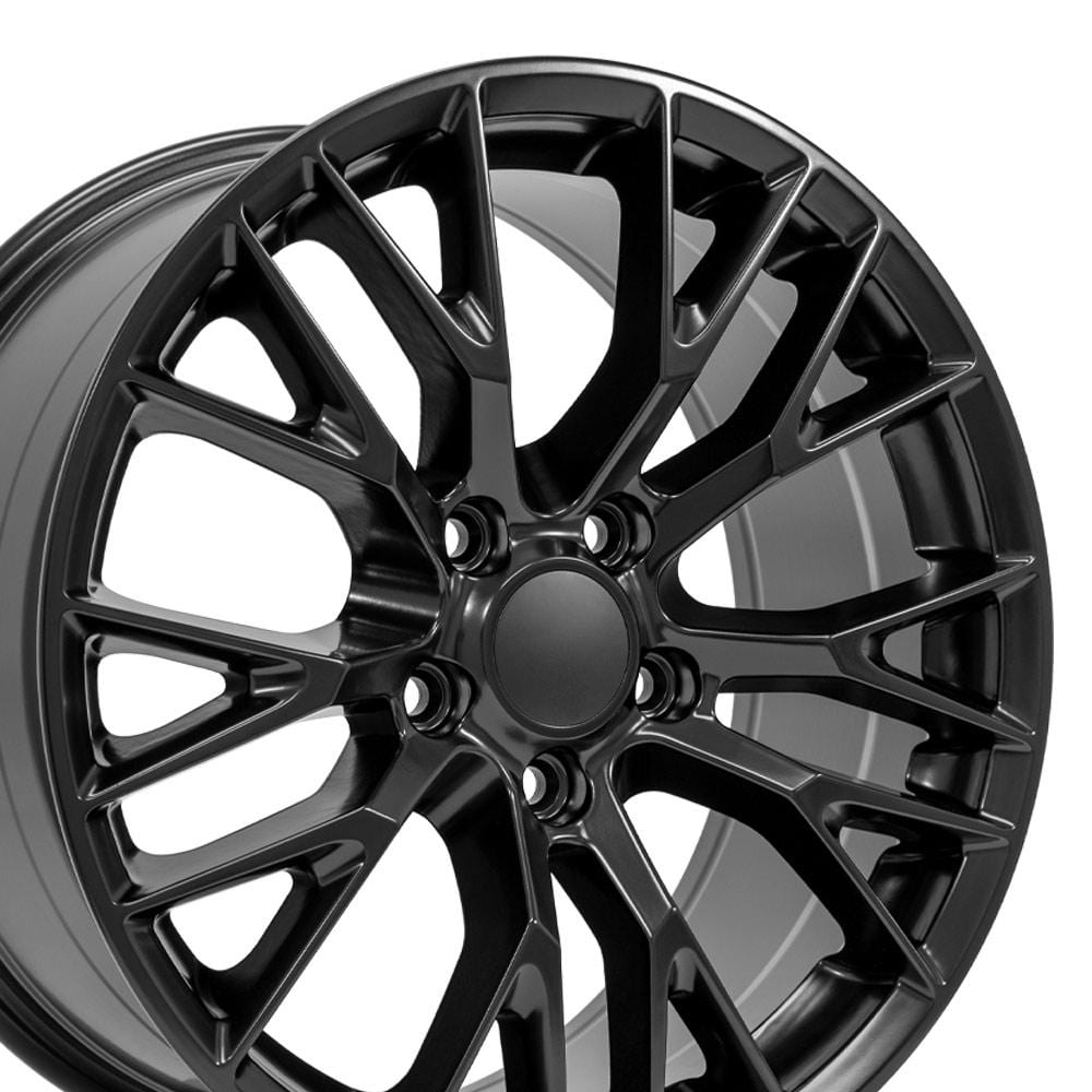 C6 New Satin Black 18x8.5 and 19x10 Wheel Set of 4 (CV22B) 2005-2013