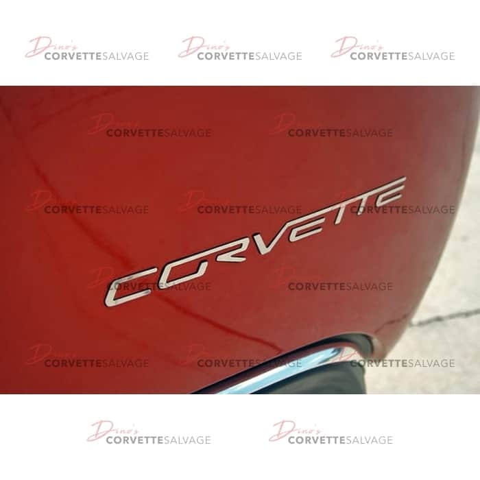 C6 Corvette Rear Bumper Polished Stainless Steel Letter Emblem 2005-2013 View 3