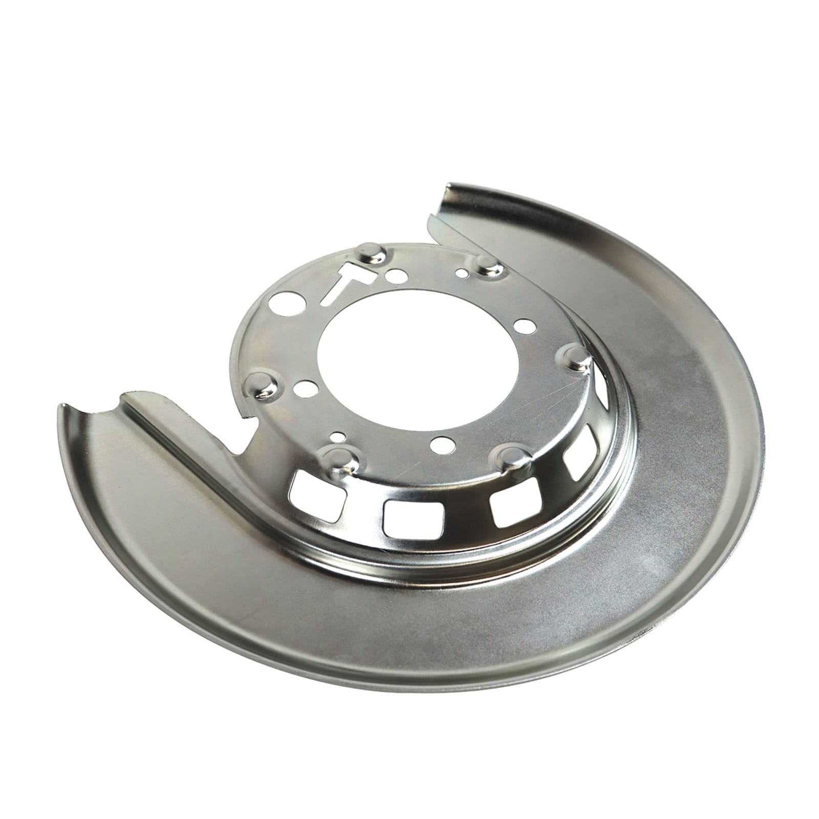 C2-C3 New Driver-Side Rear Backing Plate Shield, Silver 1965-1975