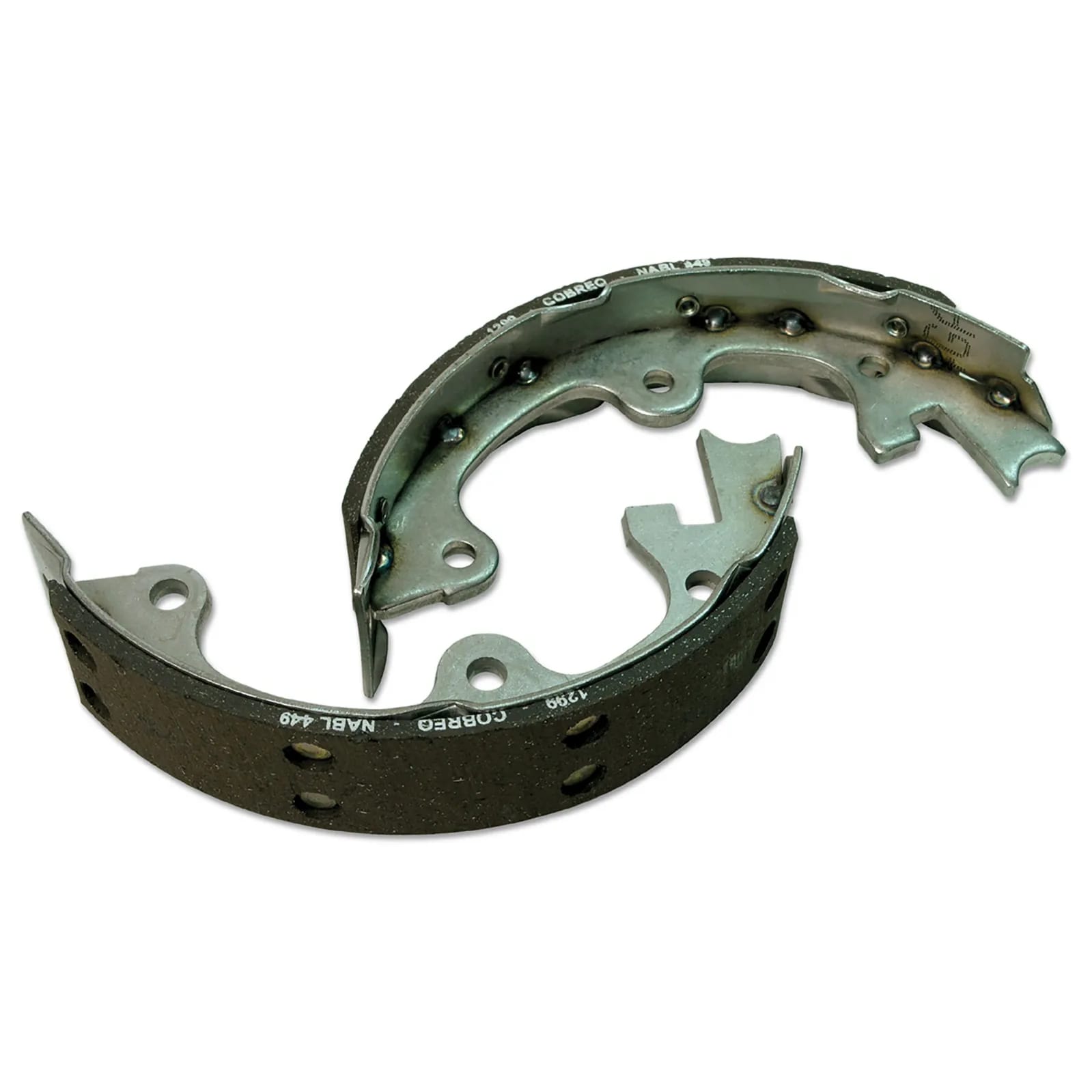 C2-C3 New Park Brake Shoes, 4 Piece Set - Stainless Steel 1965-1982