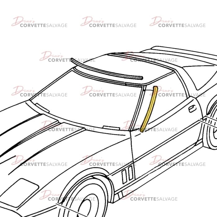 C4 Used Side Windshield Reveal Molding 1984-1996