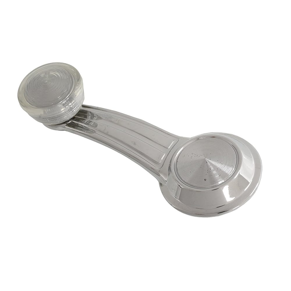 C3 New Window Crank with Retaining Clip & Clear Knob - Pair 1968-1979