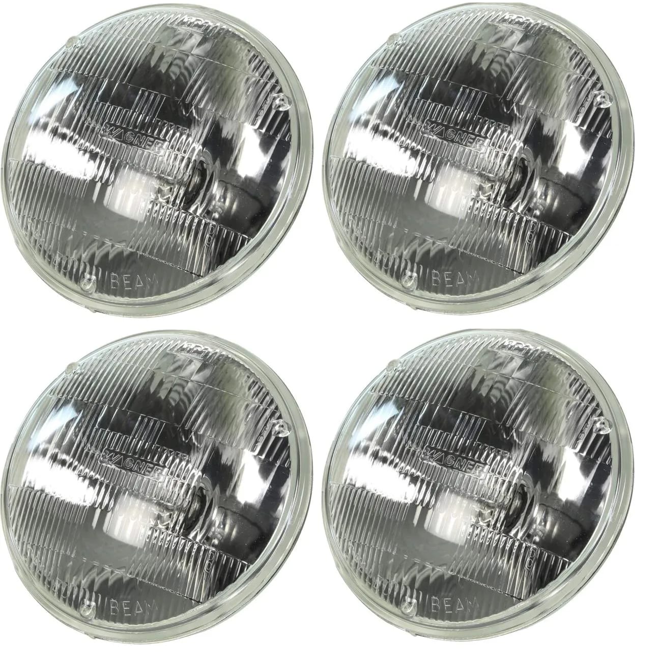 C1-C3 New Halogen Headlight Bulb Kit - Pair of High Beams & Pair of Low Beams 1958-1982