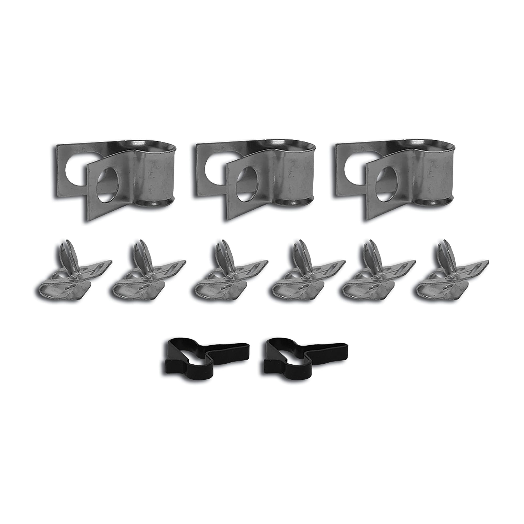 C1 New Brake & Gas Line Clamp Set, 11 Piece 1958-1962