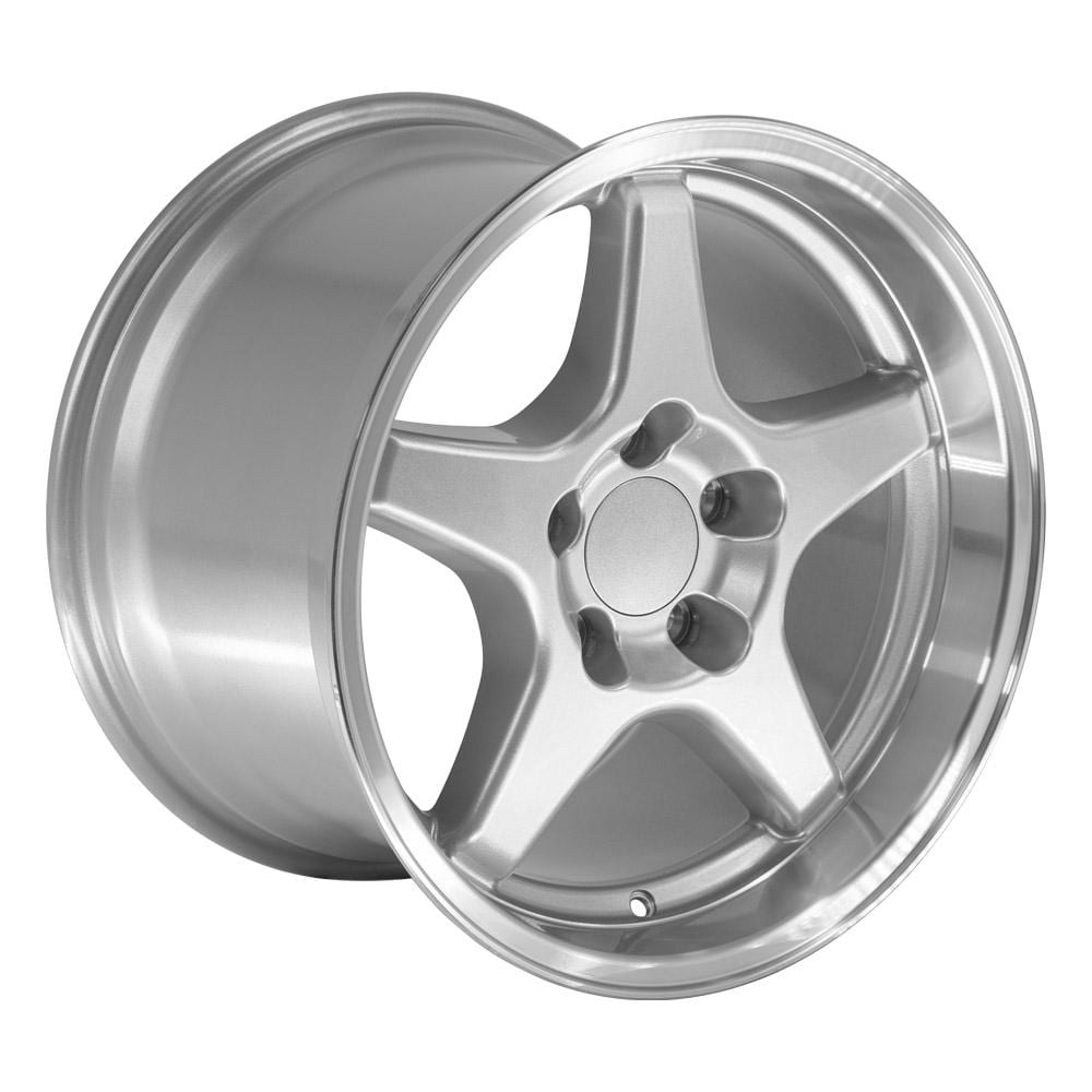 C4 New Gloss Silver Machined Lip 17x11 Wheel (CV01) 1988-1996