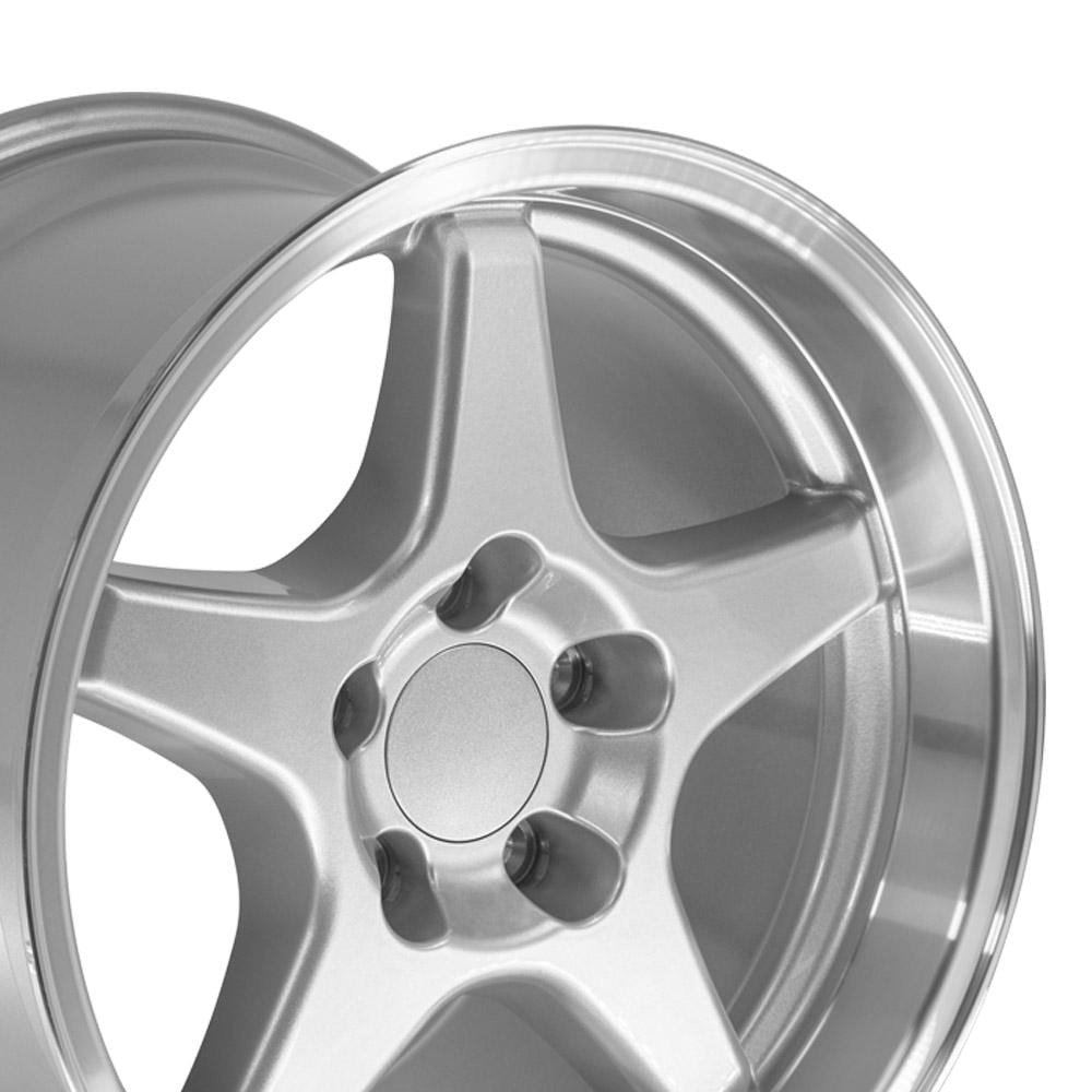 C4 New Gloss Silver Machined Lip 17x11 Wheel (CV01) 1988-1996