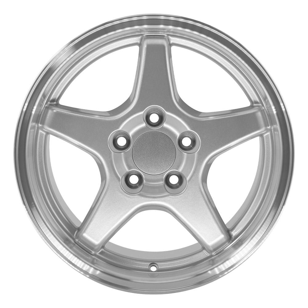 C4 New Gloss Silver Machined Lip 17x11 Wheel (CV01) 1988-1996
