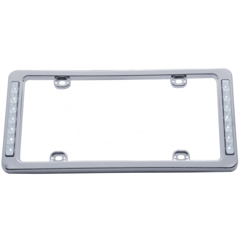 C1-C8 New Chrome License Plate Frame with White LEDs 1953-2026