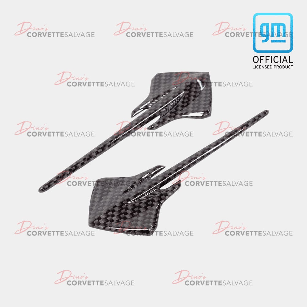 C7 New Front & Rear Hydro Carbon Fiber Stingray Emblem Set 2014-2019