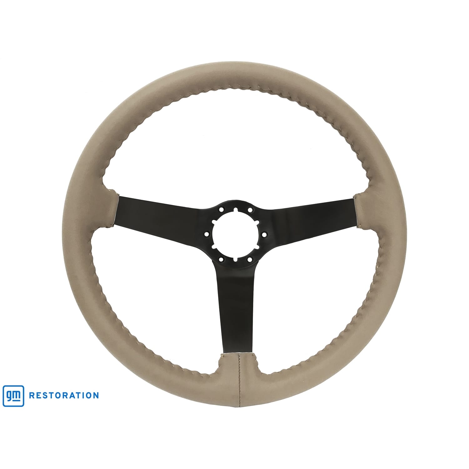 C3 New Tan Leather Steering Wheel Black Spokes 1977-1982