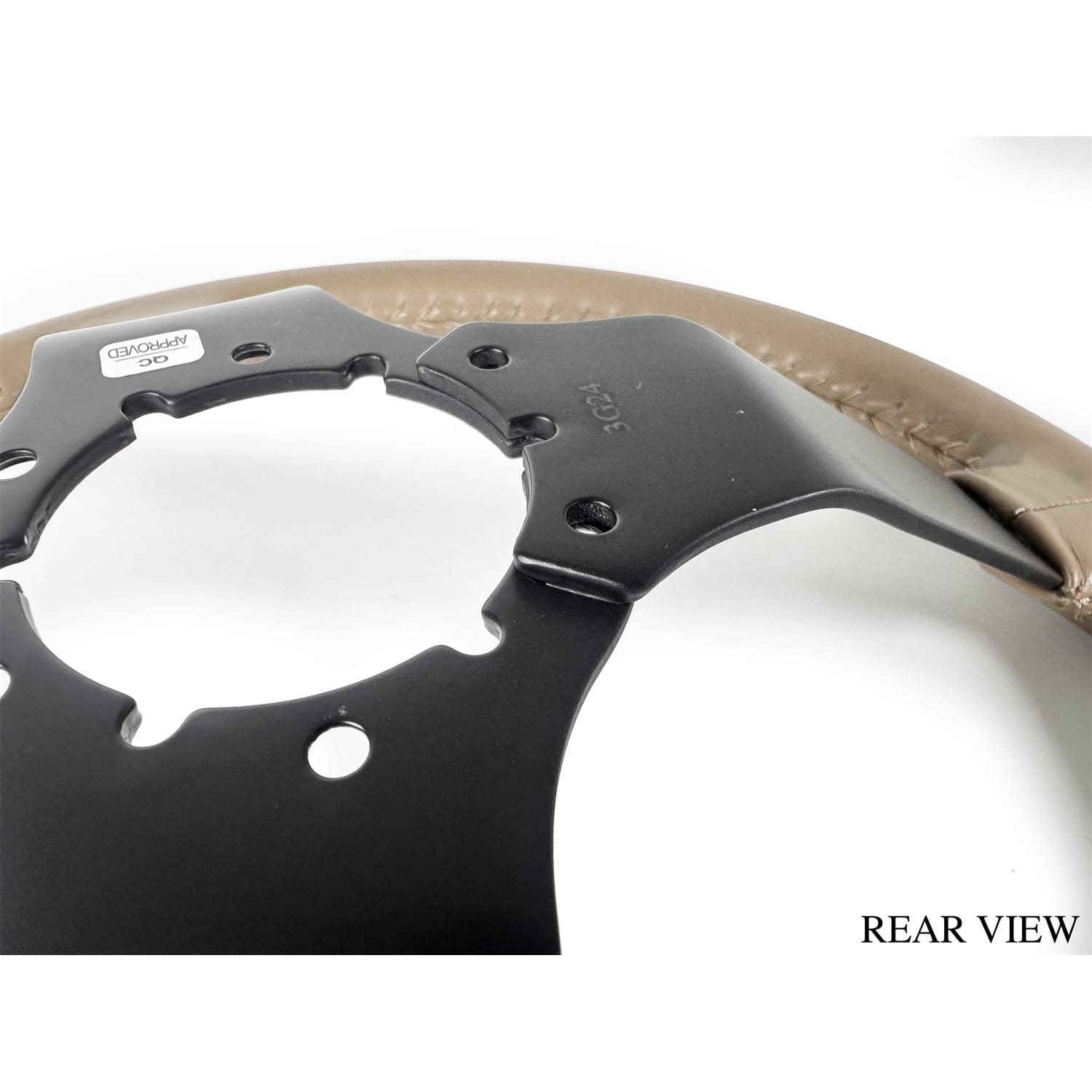 C3 New Tan Leather Steering Wheel Black Spokes 1977-1982