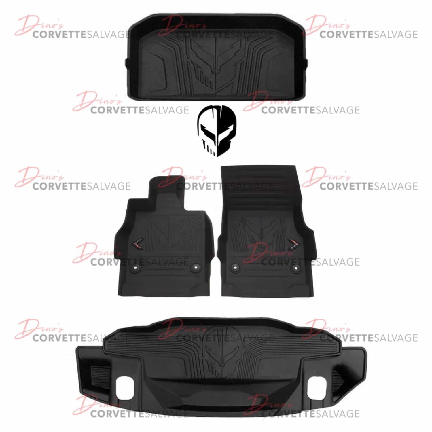 C8 New All Weather Jake Rubber Floor Mats 2020-2025 with Cargo Mats