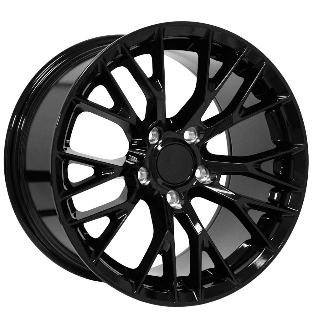 C4 New Gloss Black 17x9.5 Wheel Set of 4 (CV22) 1988-1996