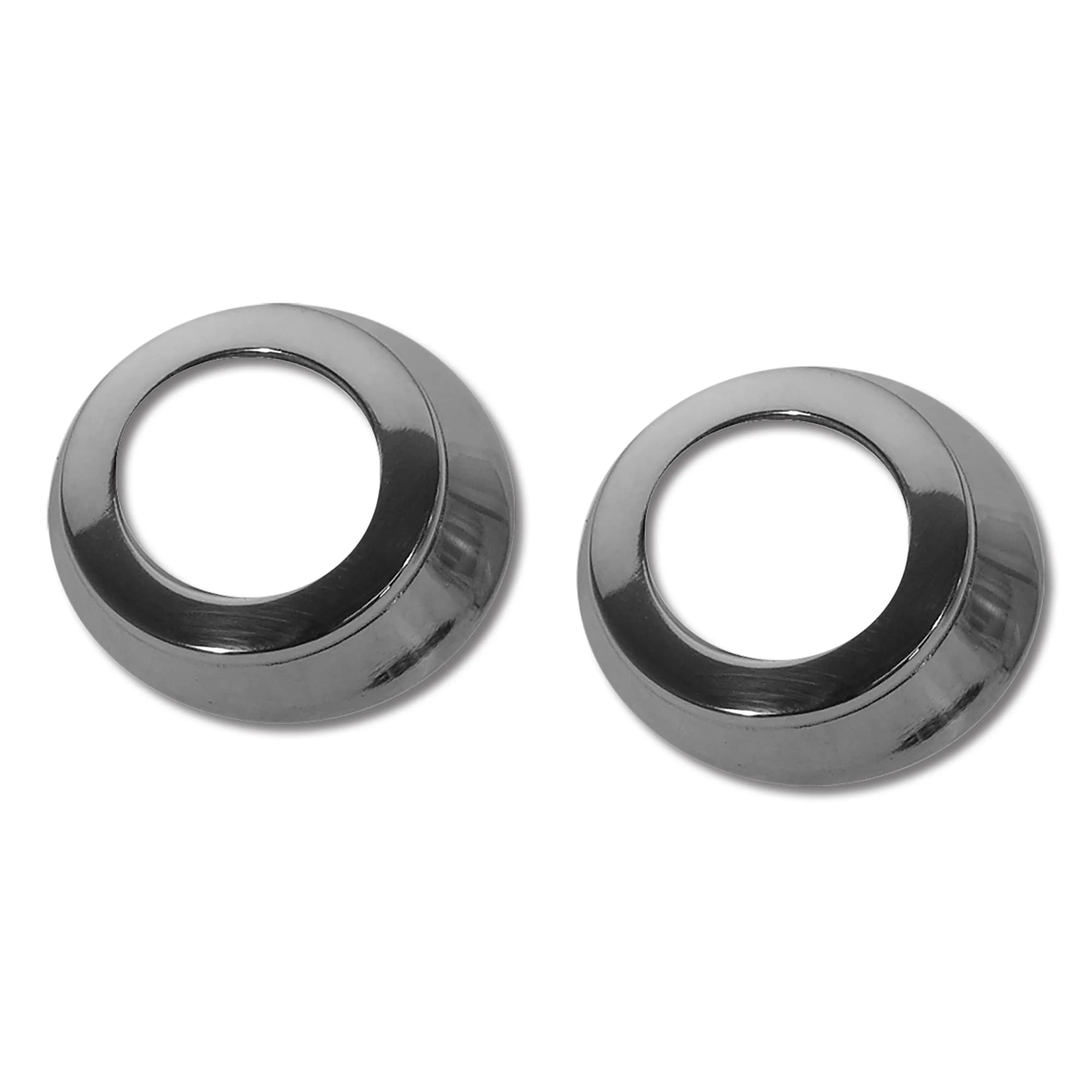 C2 New Window Crank Bezels, Stainless Steel 1963-1964