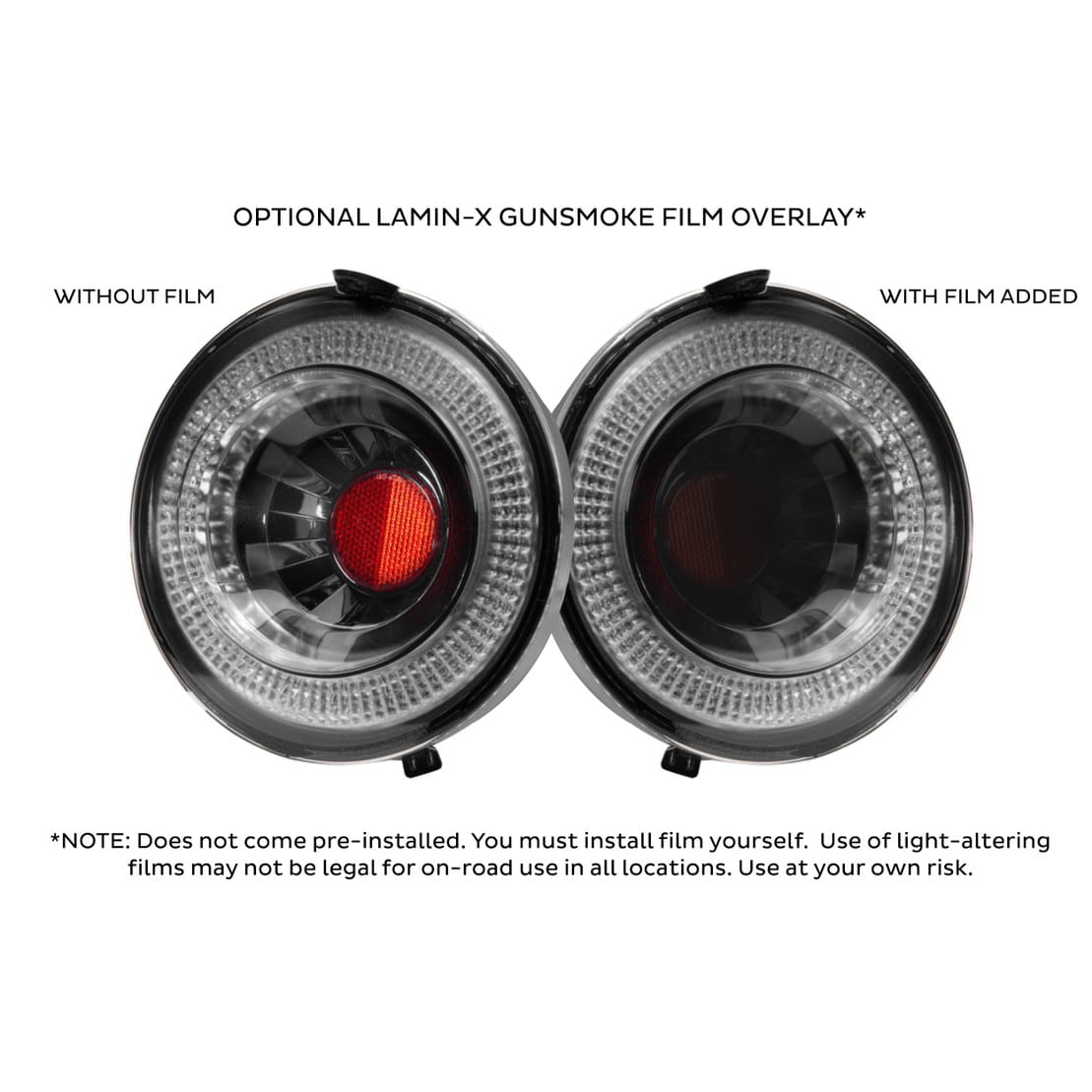 LaminX: Smoked Tail Center Lens Covers (C6 Corvette) (4 Pc Set) (2005-2013)