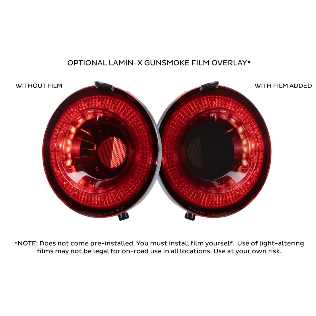 LaminX: Smoked Tail Center Lens Covers (C6 Corvette) (4 Pc Set) (2005-2013)