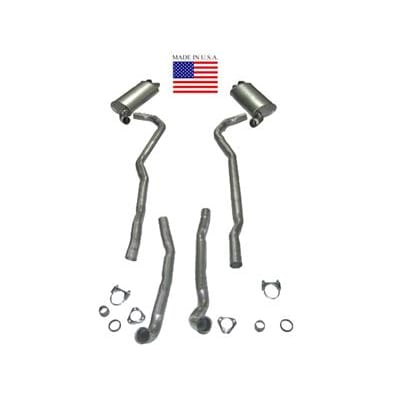 C3 New Exhaust System - 427 4-Speed 2.5 Inch with Separate Secondary Pipe & Mufflers 1968