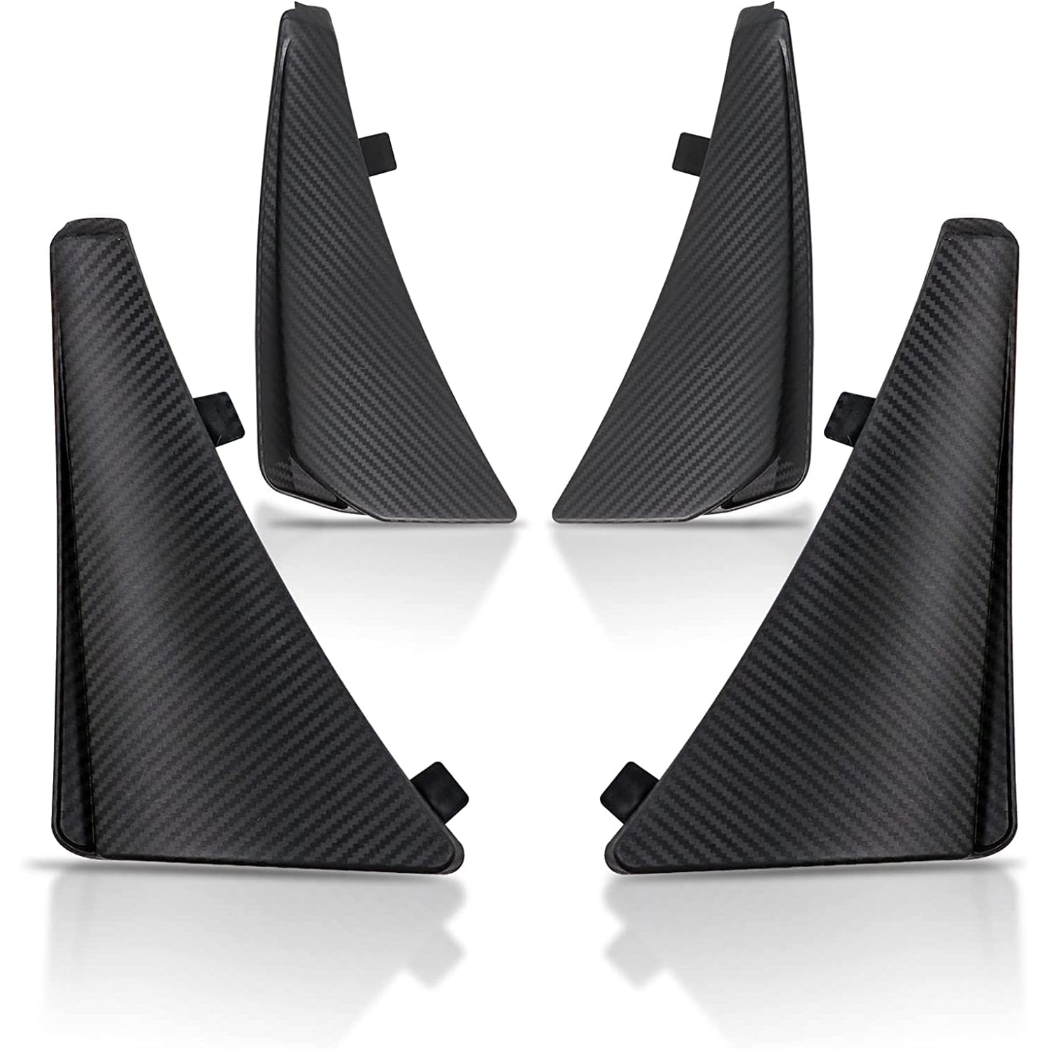 C8 New Textured Carbon Fiber OEM Style Front & Rear Splash Guards - 4pc 2020-2026